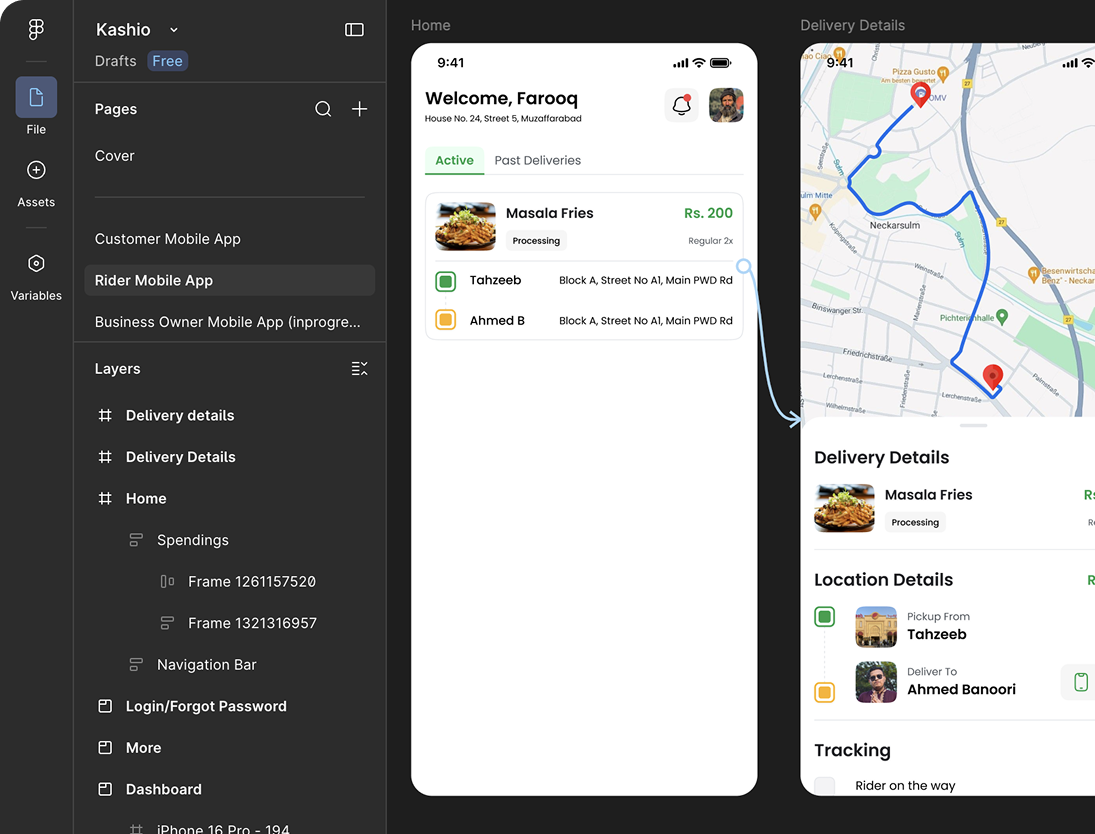 UI UX screens